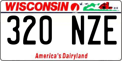 WI license plate 320NZE