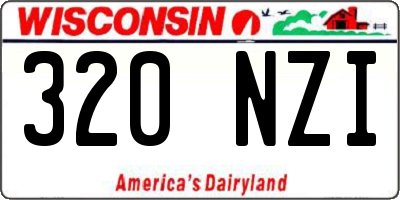 WI license plate 320NZI