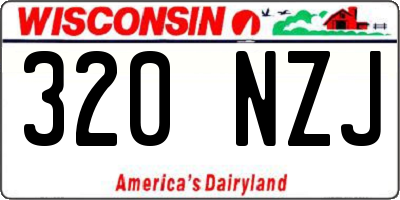 WI license plate 320NZJ