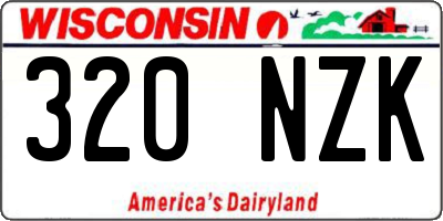 WI license plate 320NZK