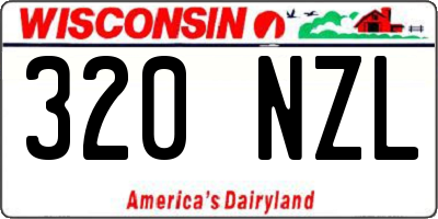 WI license plate 320NZL