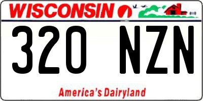 WI license plate 320NZN