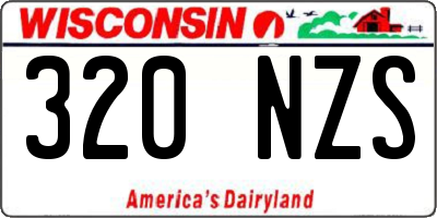 WI license plate 320NZS