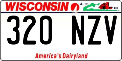 WI license plate 320NZV