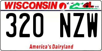 WI license plate 320NZW