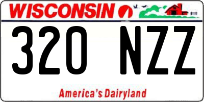 WI license plate 320NZZ