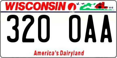 WI license plate 320OAA