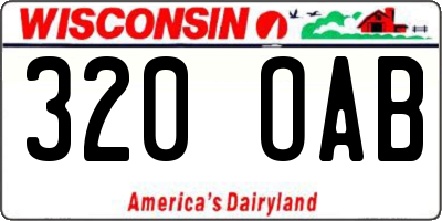 WI license plate 320OAB