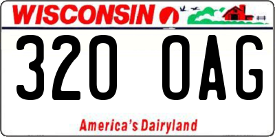 WI license plate 320OAG