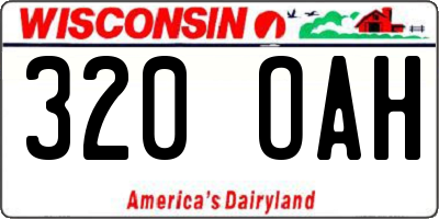 WI license plate 320OAH
