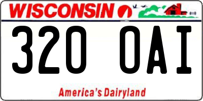WI license plate 320OAI