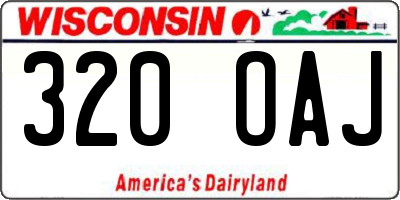 WI license plate 320OAJ