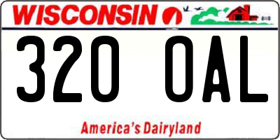 WI license plate 320OAL
