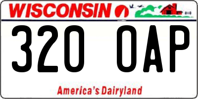 WI license plate 320OAP