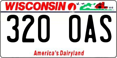 WI license plate 320OAS