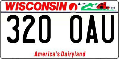 WI license plate 320OAU
