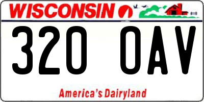 WI license plate 320OAV
