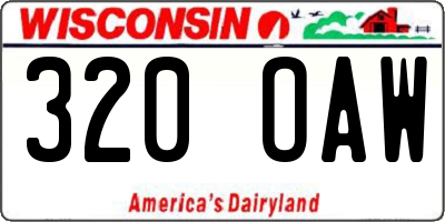 WI license plate 320OAW