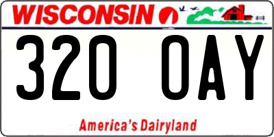 WI license plate 320OAY