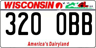 WI license plate 320OBB