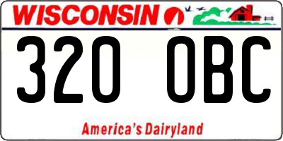 WI license plate 320OBC