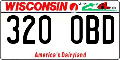 WI license plate 320OBD