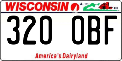WI license plate 320OBF