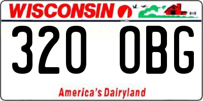 WI license plate 320OBG