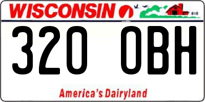 WI license plate 320OBH