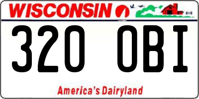WI license plate 320OBI