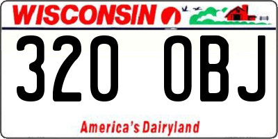 WI license plate 320OBJ