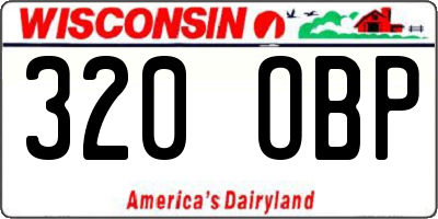 WI license plate 320OBP
