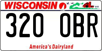 WI license plate 320OBR