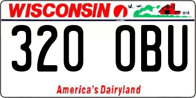 WI license plate 320OBU