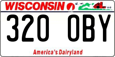 WI license plate 320OBY