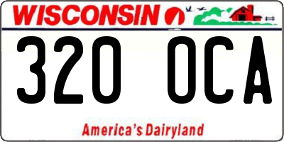 WI license plate 320OCA