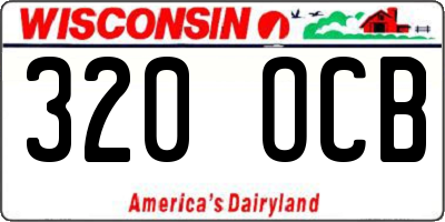 WI license plate 320OCB
