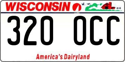 WI license plate 320OCC