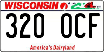 WI license plate 320OCF
