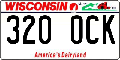 WI license plate 320OCK