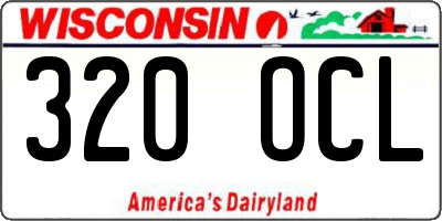 WI license plate 320OCL