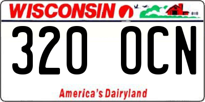 WI license plate 320OCN