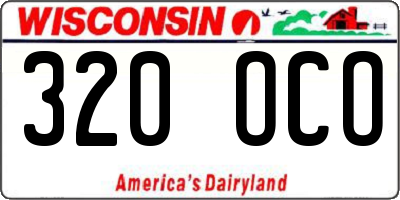 WI license plate 320OCO