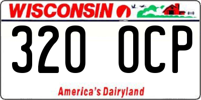 WI license plate 320OCP