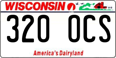 WI license plate 320OCS