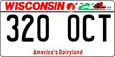 WI license plate 320OCT