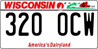 WI license plate 320OCW
