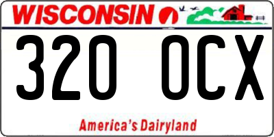 WI license plate 320OCX