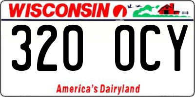 WI license plate 320OCY