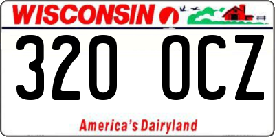 WI license plate 320OCZ